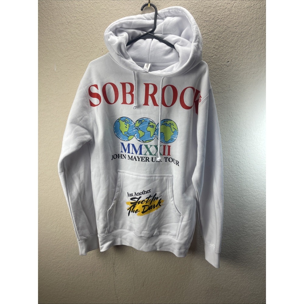 John Mayer Sob Rock 2022 U.S. Tour White Pullover Hoodie Size Small